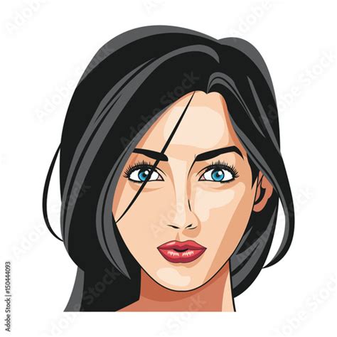 Beautiful Woman Face Fashion Image Vector Illustration Stock Image