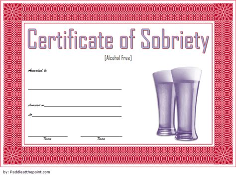 Certificate Of Sobriety Template Free 10 Latest Designs