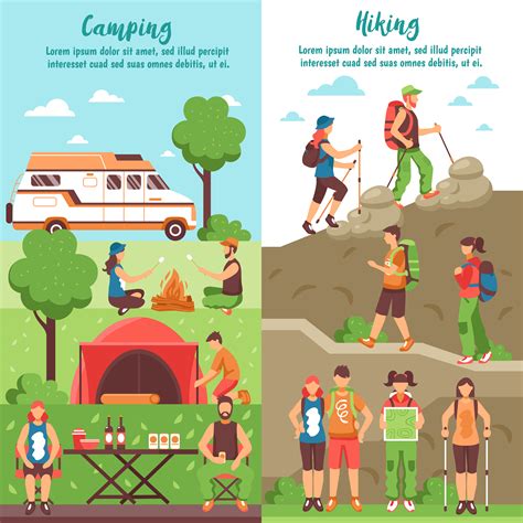 Hiking Group Vertical Banners 482258 Vector Art At Vecteezy
