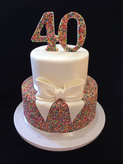 40th Birthday Cake 100s And 1000s Love This Look Hundreds And Thousands