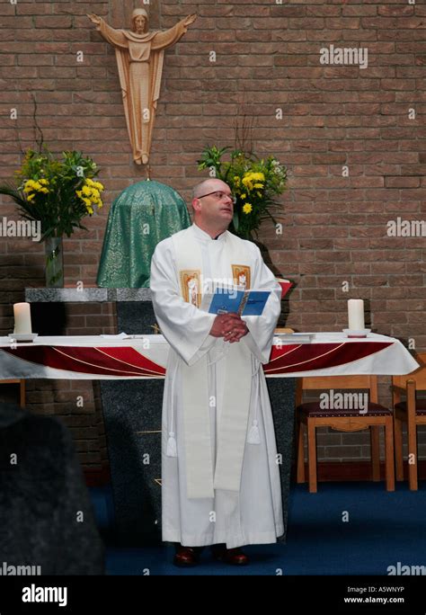 A Catholic Priest Delivers His Sermon Stock Photo Alamy