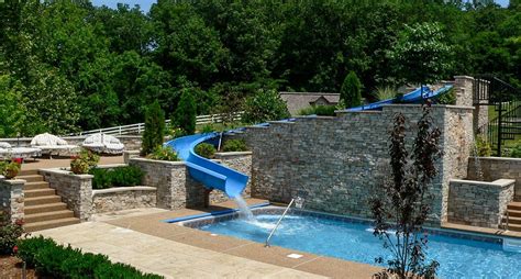 Fiberglass Pool Waterfall Slide And Custom Residential Water Slides At