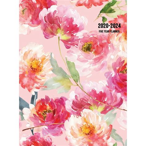 2020 2024 Five Year Planner Five Year Monthly Planner 85 X 11 With Floral Cover Hardcover