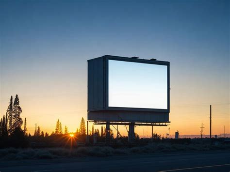 Premium Ai Image Blank Billboard At Twilight Sky Sunset With City