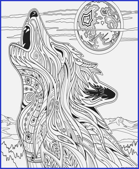 Mystical Wolf Difficult Wolf Coloring Pages For Adults - Thekidsworksheet