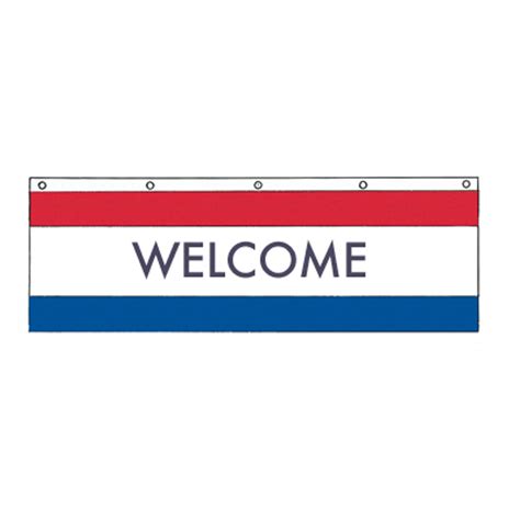 Welcome Banner Red White Blue Fredsflags