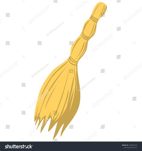 Cartoon Illustration Besom Isolated On White Stock Vector Royalty Free