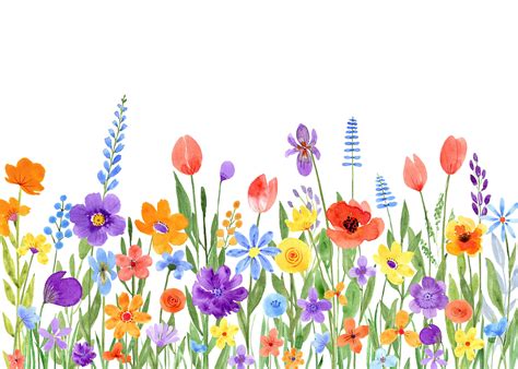 Wildflowers And Butterflies Clipartwatercolor Printdigital Etsy