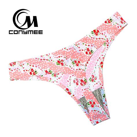 Conymee G String Women Sexy Seamless Underwear T Back Low Waist Satin