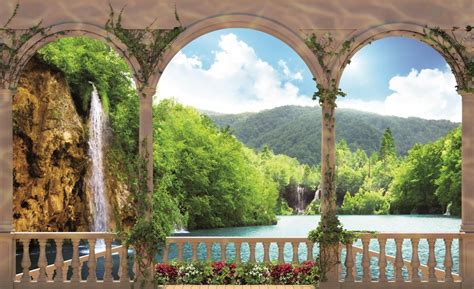 Arches Landscape Lake Photo Wallpaper Wall Mural Room 1079veve Ebay