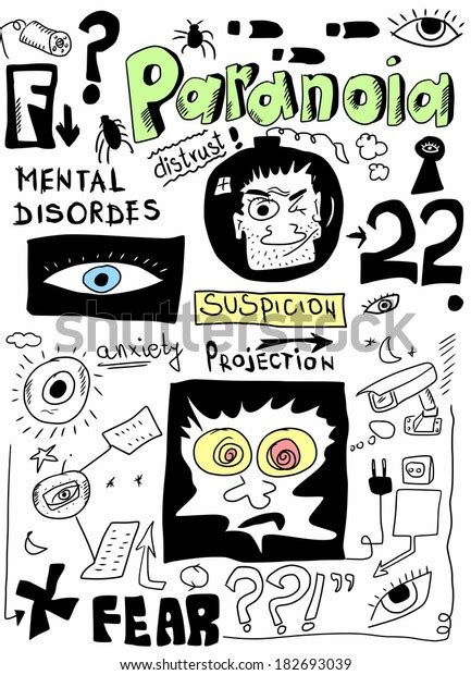 Doodle Concept Paranoia Mental Disorders Stock Illustration 182693039