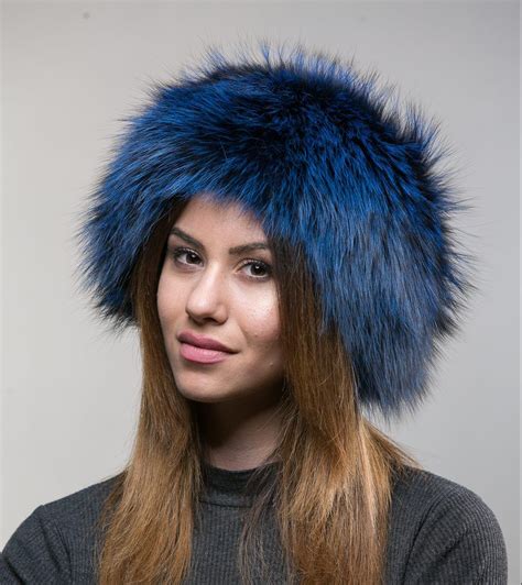 Blue Fox Fur Hat Bluefox Arzante White Cap Winter Hat Haute