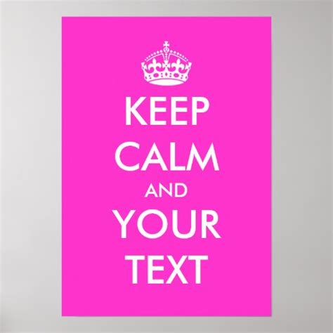 Pink Keep Calm Poster Template Zazzle