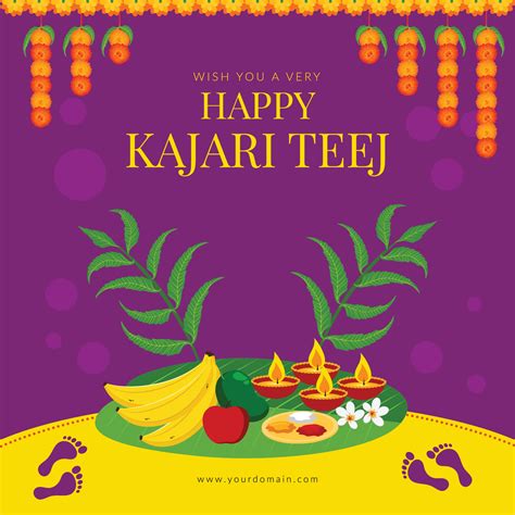 Happy Kajari Teej Indian Festival Banner Design Template 3256738 Vector
