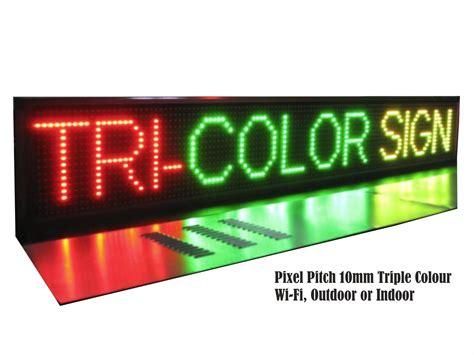 Led Sign Scrolling Message Board Programmable Triple Colour Outdoor