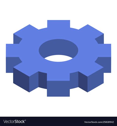 Gear Icon Isometric Style Royalty Free Vector Image