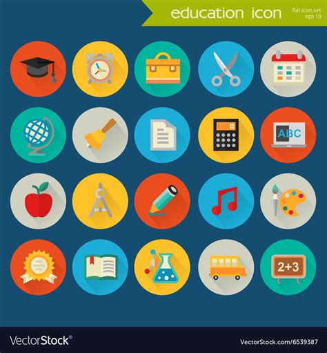 Detailed Education Icon Set Royalty Free Vector Image