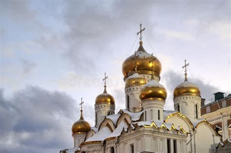Golden Cupolas Of Moscow Kremlin Domes Of Russian Orthodox Churches