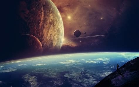 Space Art Planet Moon Artwork Science Fiction Wallpapers Hd