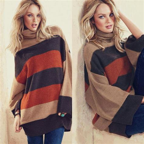 Can Candice Swanepoel Turtle Neck Pullover Sweaters Fashion Moda