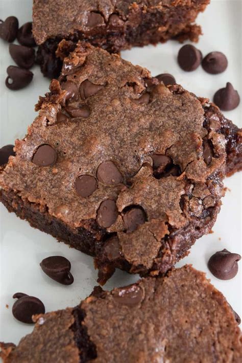 Homemade Brownies With Chocolate Chips Best Ever And So Easy Easy