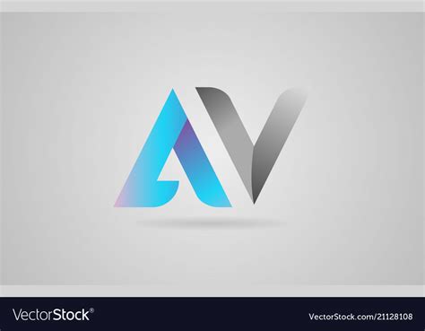Maybe you would like to learn more about one of these? Grey blue alphabet letter av a v logo icon design Vector Image