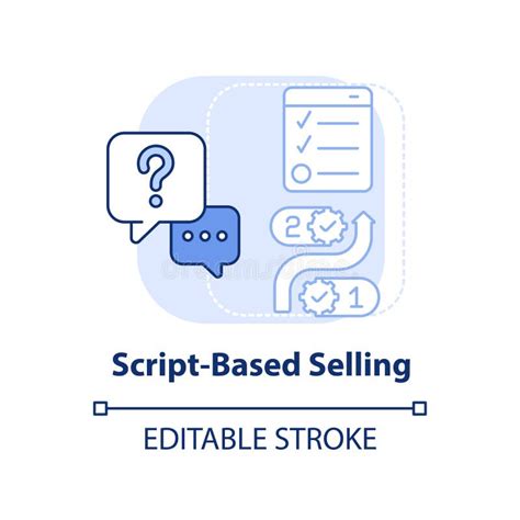Script Based Selling Light Blue Concept Icon Stock Vector