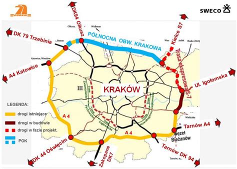 Klikanie na poszczególne pozycje na planie spowoduje zaprezentowanie szczegółów danego kroku na mapie. Obwodnica Krakowa - mapa ringu A4, S7 i S52 - mapy i plany ...