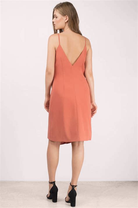 Sexy Burnt Sienna Wrap Dress Orange Dress Cami Dress Wrap Dress