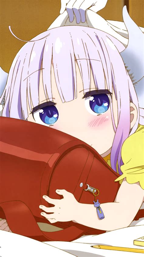 Anime Miss Kobayashis Dragon Maid Blue Eyes Blush Bag Kanna Kamui