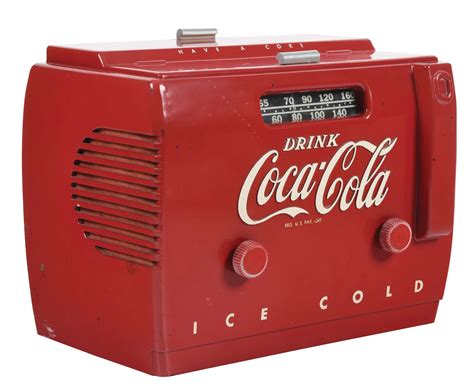lot detail 1950 s working coca cola cooler am radio