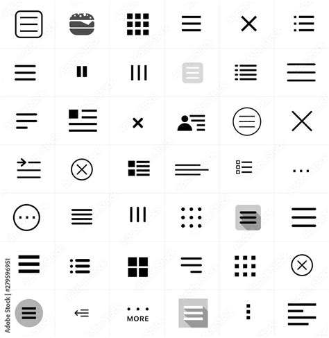 Set Of Menu Icons Flat Web Menu Icons Signs Collection Set Of Black