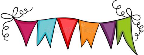Triangle Flag Banner Of Party Stock Vector Illustration Of Funny
