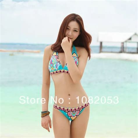 Indian Totem Printing Piece Suit Sexy Bikini Bikini Sets Beach Swimwear Outdoor Sports ใน