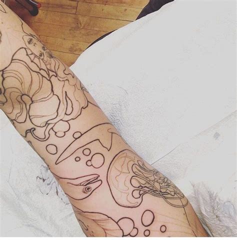 Aquatic Sleeve Lining Tattoo By Christina Ramos At Memoir Tattoo