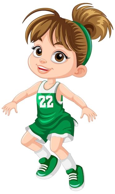 Premium Vector Female Basketball Player Cartoon Character