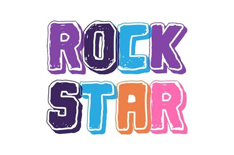 Premium Vector Rock Star Positive Lettering