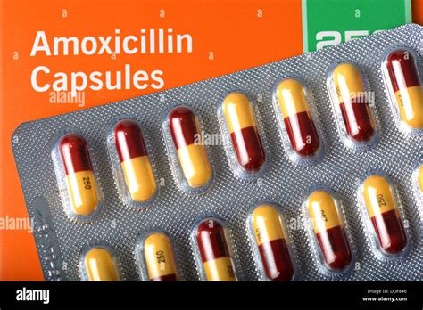 Amoxicillin Antibiotic Capsules Tablets Pills Stock Photos