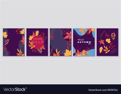 Autumn Backgrounds Banners Cards Abstract Vector Image