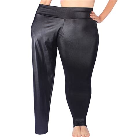2022 Autumn Fashion Black High Waist Imitate Leather Thin Spring Summer Pants Woman 5 Sizes Xl
