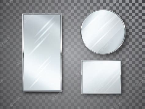 espelhos conjunto isolados com reflexão embaçada molduras de espelho ou ilustração realista