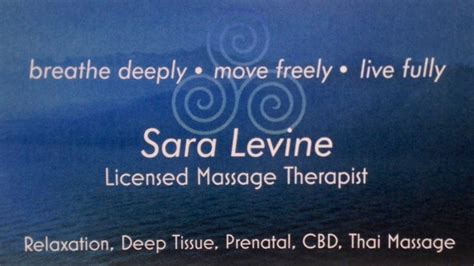 Sara Levine Lmt Massage Therapist In Bar Harbor