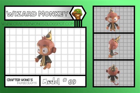 Crafter Wongs Papercraft Wizard Monkey