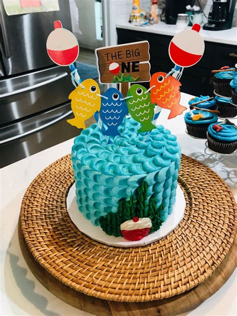 Ofishally One Birthday Smash Cake First Birthdays Fishing Themed