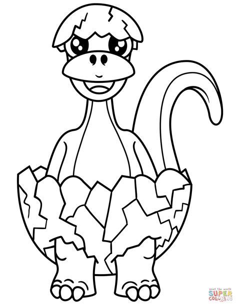 Newly Hatched Dinosaur Coloring Page Free Printable Coloring Pages