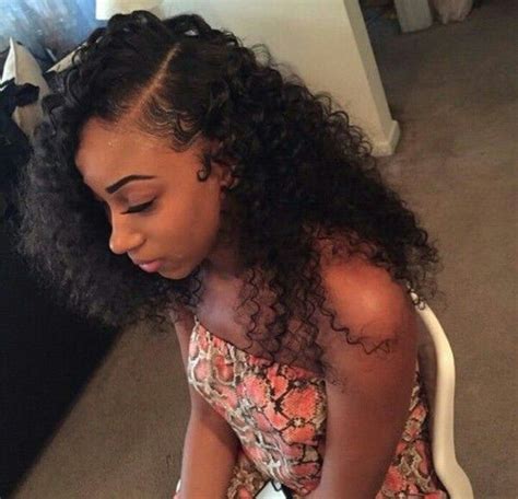 Curly Side Part Sew In Hair Styles Curly Hair Styles Weave Hairstyles