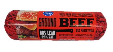 Kroger® 80 Lean Ground Beef Chub 3 Lb Fred Meyer