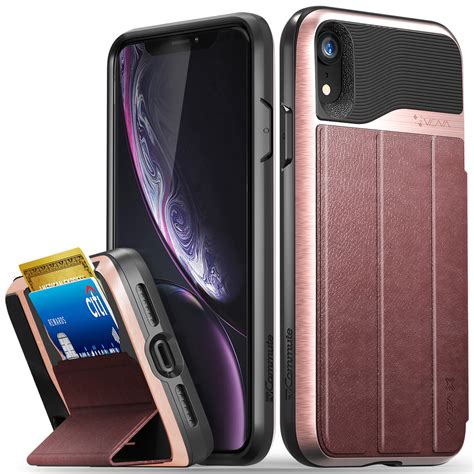 Iphone xr case with card holder. Vena iPhone XR Wallet Case, Flip Leather Cover Card Slot Holder with Kickstand for Apple iPhone ...