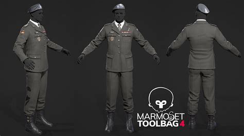 3d Model Military Officer Uniform Suit Game Assests 3d Model Vr Ar