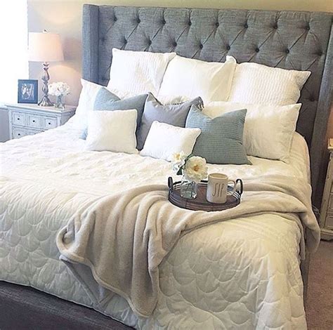 Grey And White Bedroom Decor Sorinella King Upholstered